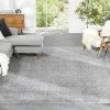 Well Woven Halden Solid Pattern Light Grey Thick Nordic Shag Rug