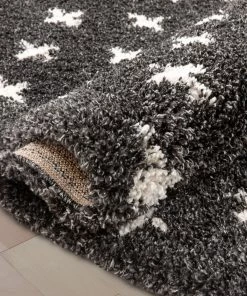 Well Woven Axel Scandinavian Moroccan Lattice Dark Grey Thick Nordic Shag Rug 15 Well Woven Axel Scandinavian Moroccan Lattice Dark Grey Thick Nordic Shag Rug