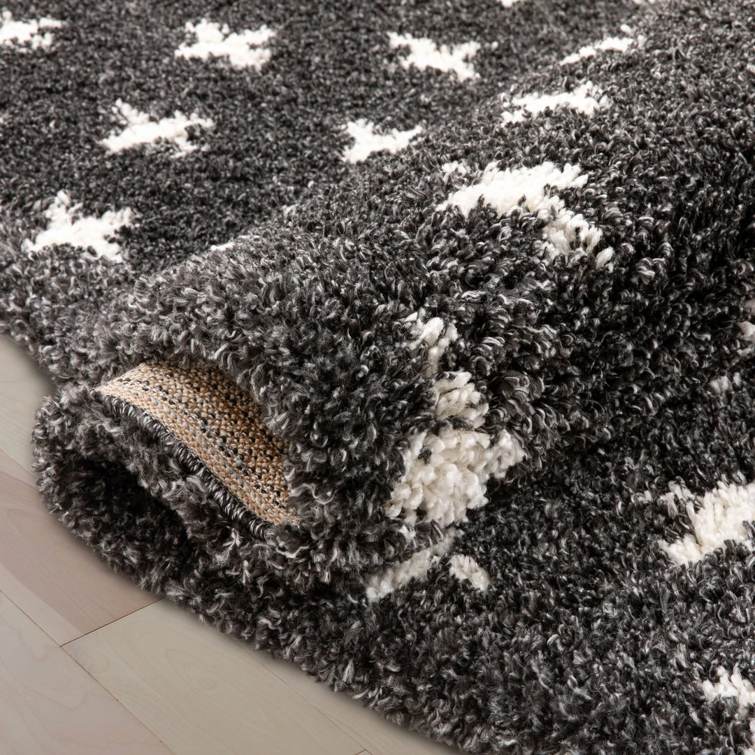 Well Woven Axel Scandinavian Moroccan Lattice Dark Grey Thick Nordic Shag Rug 7 Well Woven Axel Scandinavian Moroccan Lattice Dark Grey Thick Nordic Shag Rug