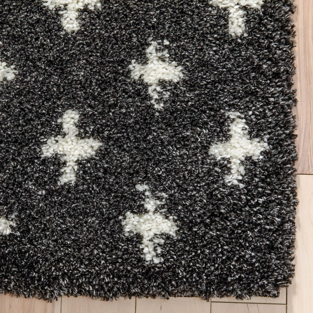 Well Woven Axel Scandinavian Moroccan Lattice Dark Grey Thick Nordic Shag Rug 5 Well Woven Axel Scandinavian Moroccan Lattice Dark Grey Thick Nordic Shag Rug