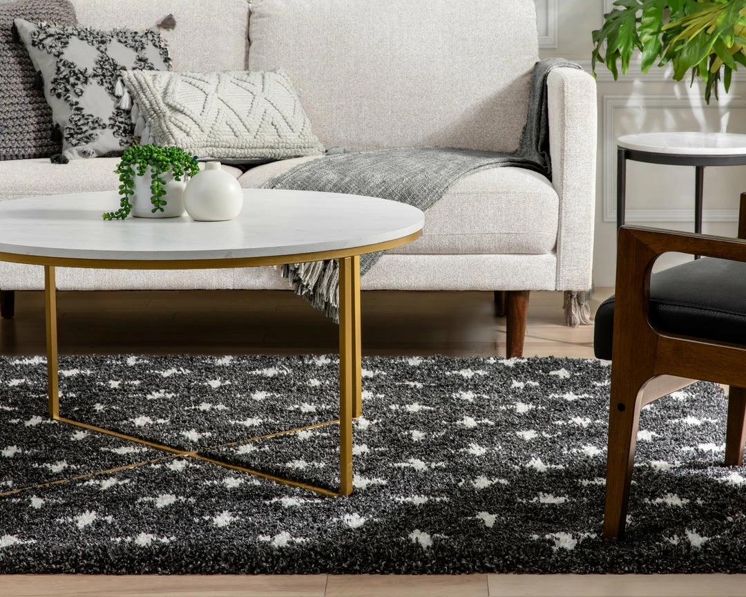 Well Woven Axel Scandinavian Moroccan Lattice Dark Grey Thick Nordic Shag Rug 8 Well Woven Axel Scandinavian Moroccan Lattice Dark Grey Thick Nordic Shag Rug