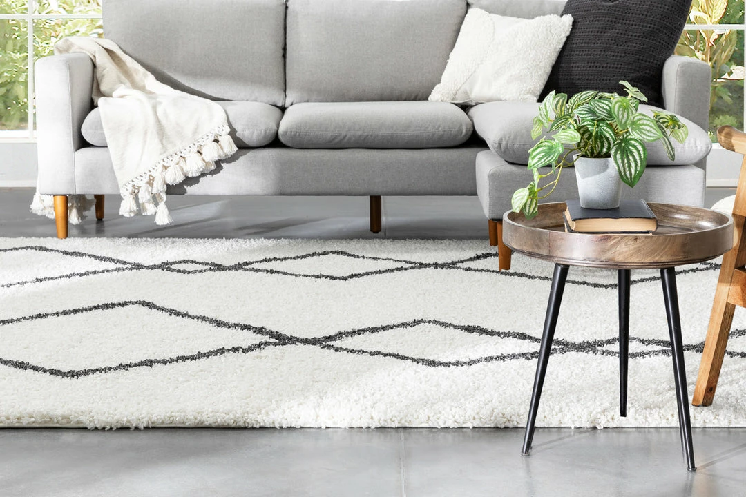 Well Woven Lina Scandinavian Moroccan Lattice Ivory Thick Nordic Shag Rug 9 Well Woven Lina Scandinavian Moroccan Lattice Ivory Thick Nordic Shag Rug