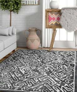 Well Woven Classic Grey Modern Microfiber 7'10" X 9'10" Rug Vintage