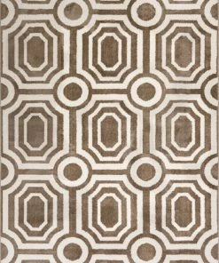 Well Woven Leos Beigre Modern Microfiber Rug