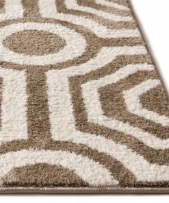 Well Woven Leos Beigre Modern Microfiber Rug