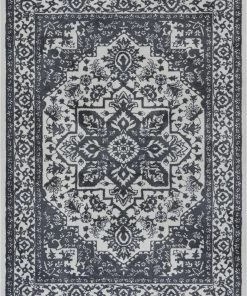 Well Woven Oriental & Persian Dazzling Light Grey Vintage Microfiber 5'3" X 7'3" Rug