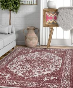 Well Woven Dazzling Rose Vintage Microfiber 7'10" X 9'10" Rug Oriental & Persian