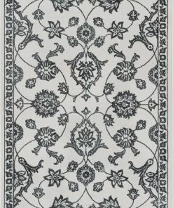 Well Woven Stupendous Light Grey Vintage Oriental Microfiber Rug