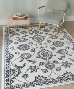 Well Woven Stupendous Light Grey Vintage Oriental Microfiber Rug