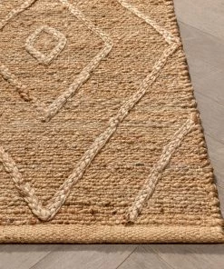 Well Woven Diamond Moroccan Jute Rug Hand-Braided Basket Weave Jute Rug Lattice Pattern Natural Color Global 19 Well Woven Diamond Moroccan Jute Rug Hand-Braided Basket Weave Jute Rug Lattice Pattern Natural Color Global
