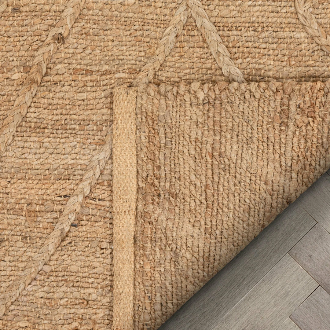 Well Woven Diamond Moroccan Jute Rug Hand-Braided Basket Weave Jute Rug Lattice Pattern Natural Color Global 6 Well Woven Diamond Moroccan Jute Rug Hand-Braided Basket Weave Jute Rug Lattice Pattern Natural Color Global