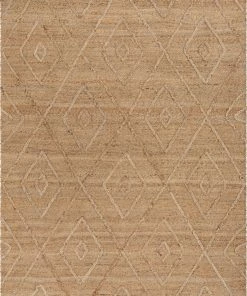 Well Woven Diamond Moroccan Jute Rug Hand-Braided Basket Weave Jute Rug Lattice Pattern Natural Color Global