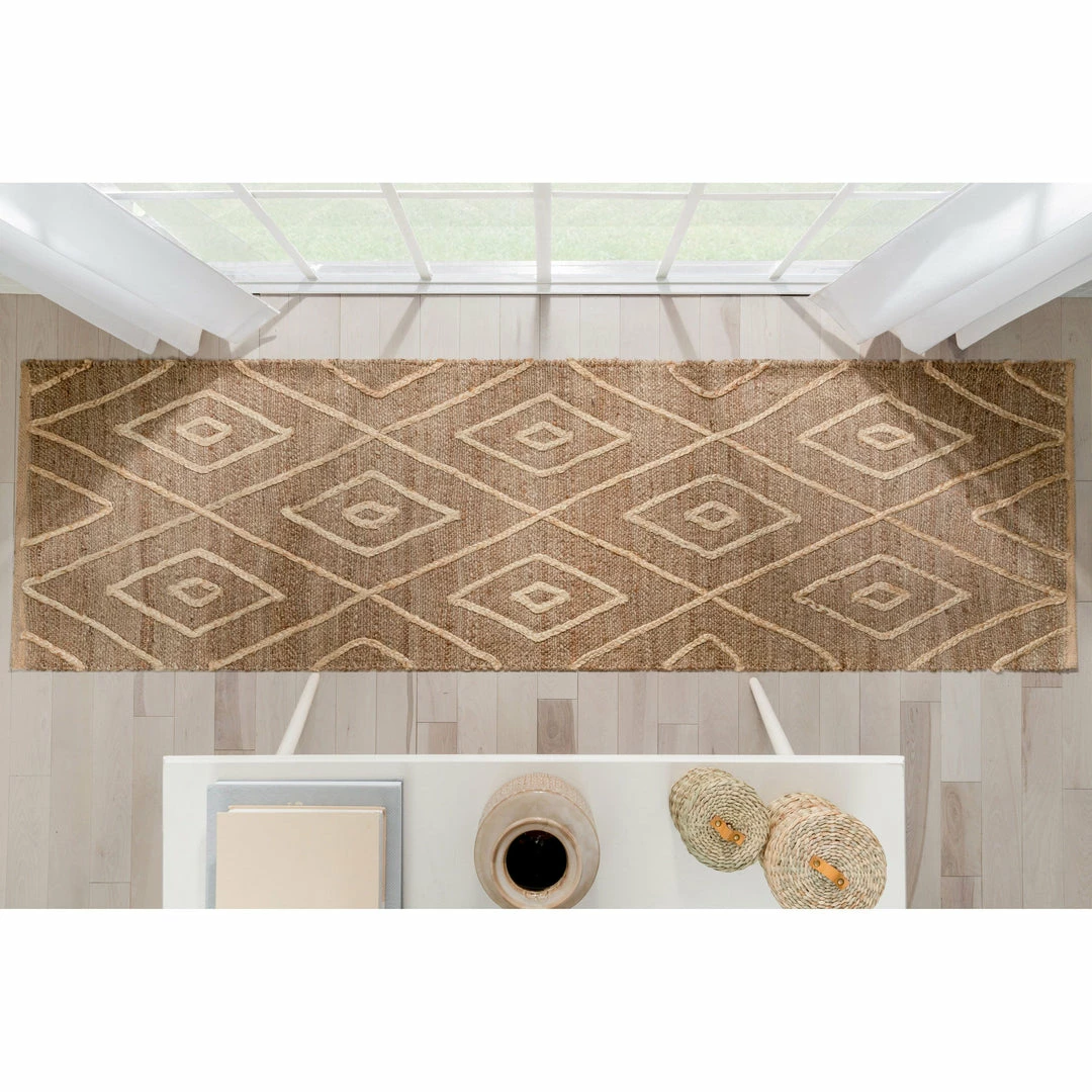 Well Woven Diamond Moroccan Jute Rug Hand-Braided Basket Weave Jute Rug Lattice Pattern Natural Color Global 14 Well Woven Diamond Moroccan Jute Rug Hand-Braided Basket Weave Jute Rug Lattice Pattern Natural Color Global