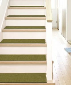 Well Woven Warby Modern Green Non Slip 9" X 31" Stair Tread (Set Of 7)
