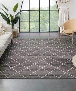 Well Woven Moroccan Clover Grey Modern Rug
