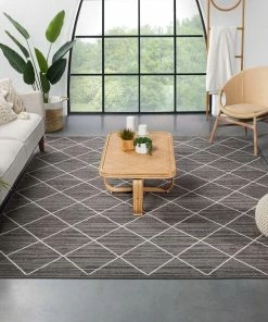 Well Woven Moroccan Clover Grey Modern Rug