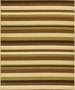 Well Woven Uni Stripes Green Modern Rug