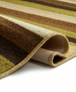 Well Woven Uni Stripes Green Modern Rug