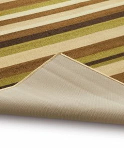 Well Woven Uni Stripes Green Modern Rug