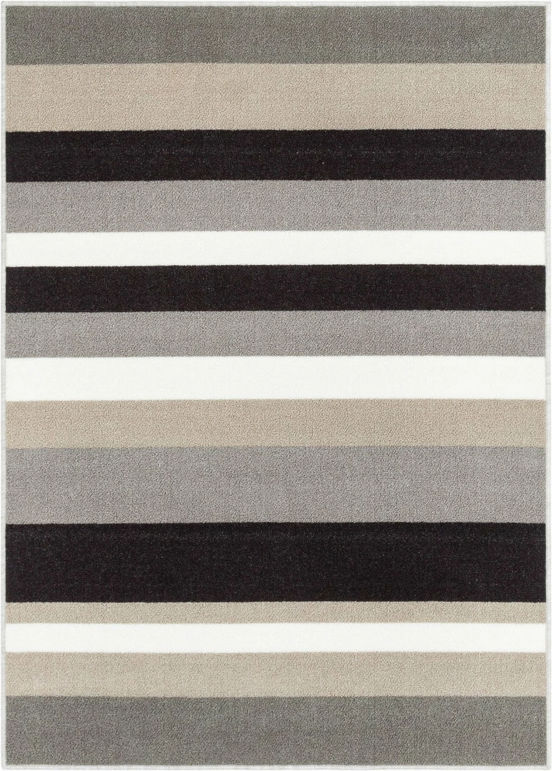 Well Woven Grey & Silver Uni Stripes Grey Modern Rug 1 Well Woven Grey & Silver Uni Stripes Grey Modern Rug