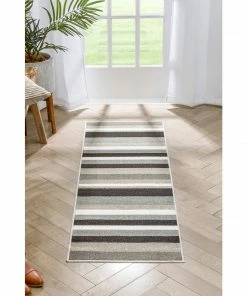 Well Woven Grey & Silver Uni Stripes Grey Modern Rug 17 Well Woven Grey & Silver Uni Stripes Grey Modern Rug