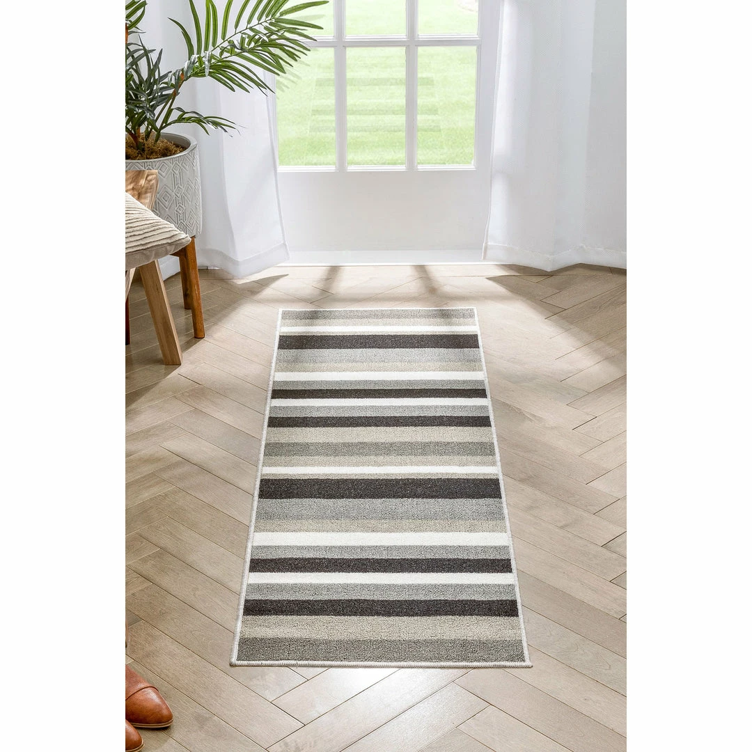 Well Woven Grey & Silver Uni Stripes Grey Modern Rug 8 Well Woven Grey & Silver Uni Stripes Grey Modern Rug