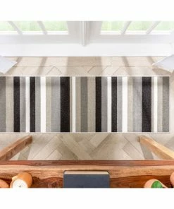 Well Woven Grey & Silver Uni Stripes Grey Modern Rug 18 Well Woven Grey & Silver Uni Stripes Grey Modern Rug