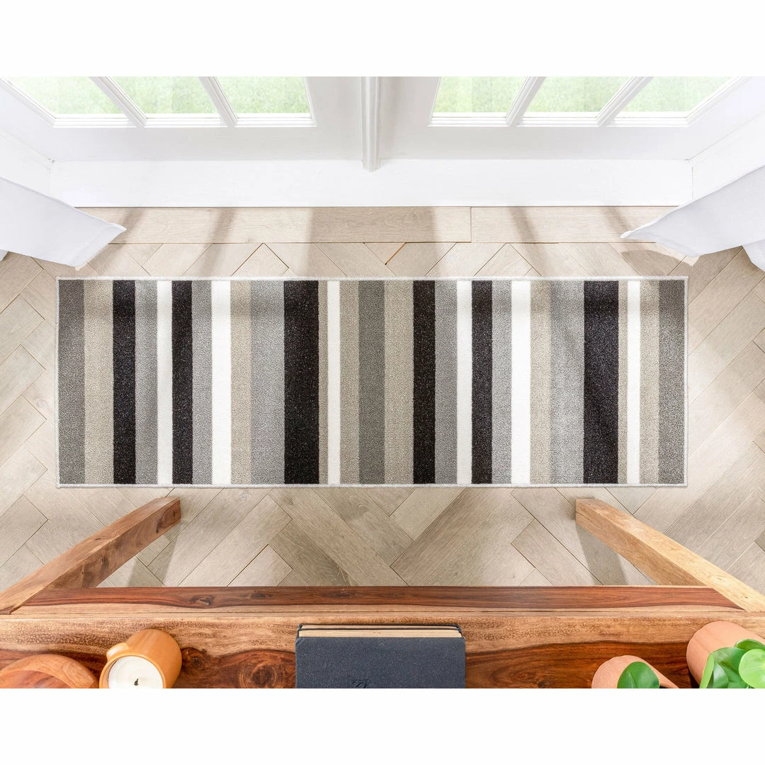 Well Woven Grey & Silver Uni Stripes Grey Modern Rug 9 Well Woven Grey & Silver Uni Stripes Grey Modern Rug