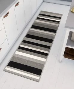 Well Woven Grey & Silver Uni Stripes Grey Modern Rug 16 Well Woven Grey & Silver Uni Stripes Grey Modern Rug