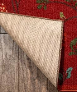 Well Woven Custom Size Runner Judith Transitional Botanical Floral Red 22 Inch Wide X Choose Your Length Machine Washable Hallway Runner Rug