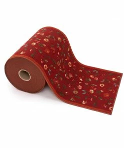 Well Woven Custom Size Runner Judith Transitional Botanical Floral Red 22 Inch Wide X Choose Your Length Machine Washable Hallway Runner Rug