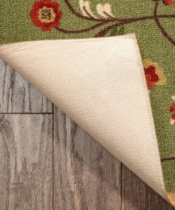 Well Woven Custom Size Runner Judith Transitional Botanical Floral Green 22 Inch Wide X Choose Your Length Machine Washable Hallway Runner Rug