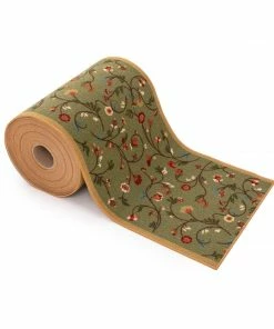 Well Woven Custom Size Runner Judith Transitional Botanical Floral Green 22 Inch Wide X Choose Your Length Machine Washable Hallway Runner Rug