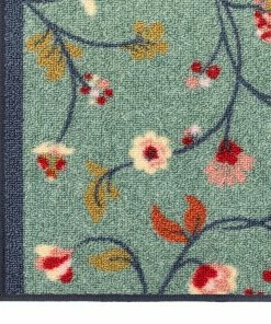 Well Woven Custom Size Runner Judith Transitional Botanical Floral Light Blue 22 Inch Wide X Choose Your Length Machine Washable Hallway Runner Rug