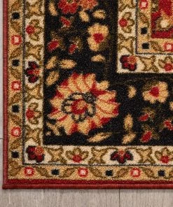 Well Woven Gene Traditional Medallion Persian Red Non-Slip Machine Washable Low Pile Indoor/Outdoor Rug