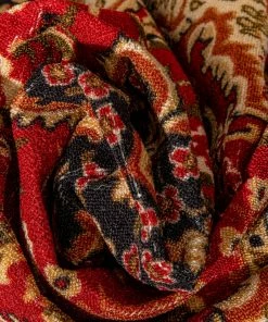 Well Woven Gene Traditional Medallion Persian Red Non-Slip Machine Washable Low Pile Indoor/Outdoor Rug