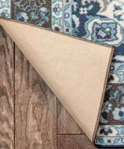 Well Woven Custom Size Runner Gene Traditional Medallion Persian Blue Select Your Width X Choose Your Length Machine Washable Hallway Runner Rug