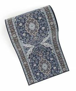 Well Woven Custom Size Runner Gene Traditional Medallion Persian Blue Select Your Width X Choose Your Length Machine Washable Hallway Runner Rug