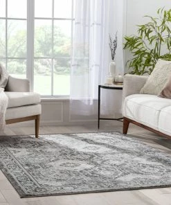 Well Woven Marjorie Vintage Oriental Persian Panel Dark Grey Rug Global 24 Well Woven Marjorie Vintage Oriental Persian Panel Dark Grey Rug Global