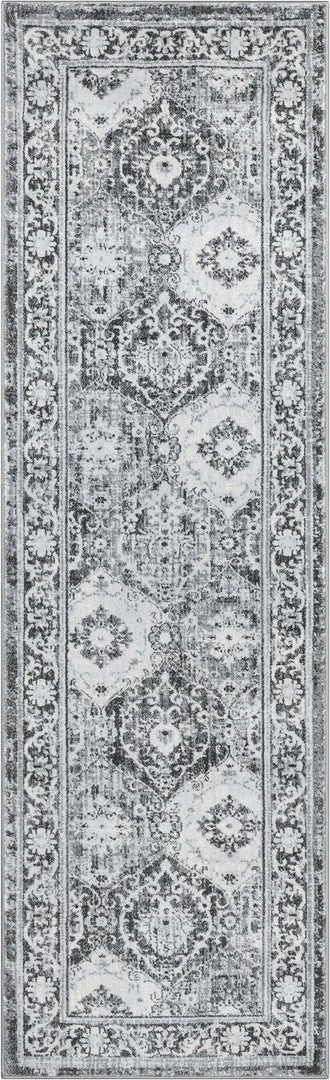 Well Woven Marjorie Vintage Oriental Persian Panel Dark Grey Rug Global 7 Well Woven Marjorie Vintage Oriental Persian Panel Dark Grey Rug Global