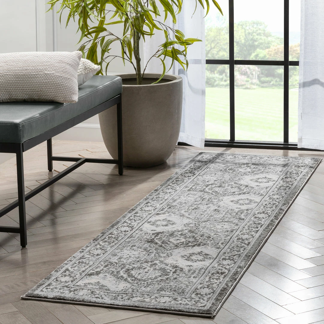 Well Woven Marjorie Vintage Oriental Persian Panel Dark Grey Rug Global 9 Well Woven Marjorie Vintage Oriental Persian Panel Dark Grey Rug Global