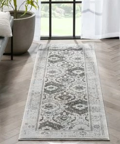 Well Woven Marjorie Vintage Oriental Persian Panel Grey Rug Global