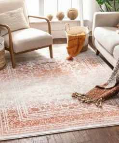 Well Woven Melange Copper Vintage Modern Rug