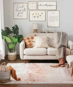 Well Woven Melange Copper Vintage Modern Rug