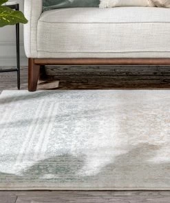 Well Woven Melange Blue Vintage Modern Rug