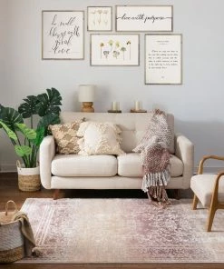 Well Woven Melange Lavender Vintage Modern Rug