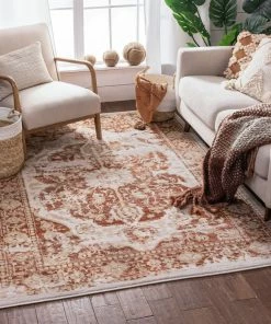 Well Woven Global Maxwell Copper Vintage Modern Rug