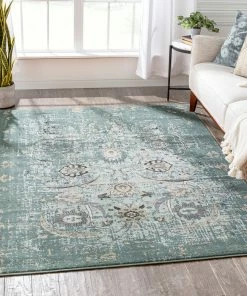 Well Woven Global Goa Turkish Blue/Green Vintage Modern Rug