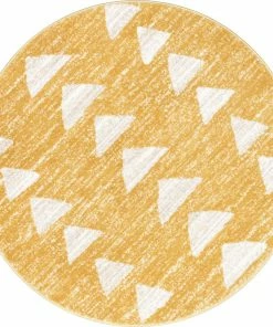 Well Woven Vintage Triangles Modern Geometric Pattern Yellow Kids Rug
