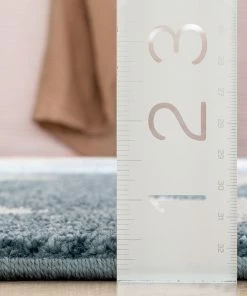 Well Woven Triangles Modern Geometric Pattern Blue Kids Rug Vintage